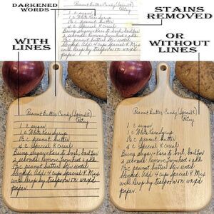 Engraved Handwriting Recipe Oak Cutting Board - Personalized Cutting Board